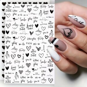 Valentin Napi Körömmatrica - Szív, Love, Angol Betűk - 2 Lap 139642747 - Körömmatrica