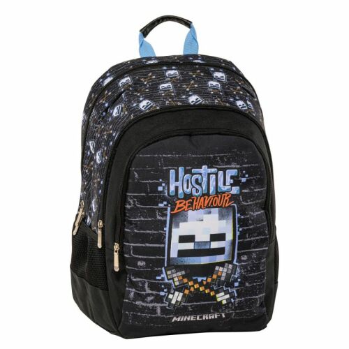Minecraft Wall iskolai hátizsák 'Hostile Behaviour' dizájnnal