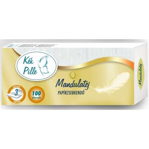 Papírzsebkendő 3 rétegű 100 db/csomag Kék Pille mandulatej