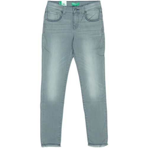 Benetton Lány Szürke Farmernadrág Rojtos Aljjal - 146-os Méret