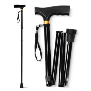 Baston Pliabil Ortopedic Seniori, Mâner Lemn, Înălțime Reglabilă 139645118 - Sétabot