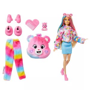 Кукла Barbie Cutie Reveal Care Bears с аксесоари: глава на мече Csupaszív, яке, пола, обувки, гребен - Mattel Баба