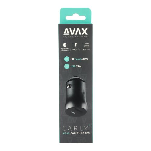 AVAX Carly+ CC601B Nabíjačka do auta - 40W, USB-A/USB-C, Čierna 145209850