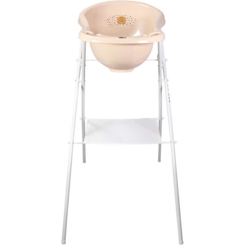 E-shop Stojan na vaňu Maltex - 84 cm, biely, s držiakom na uteráky