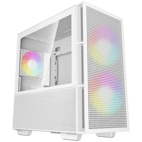 DeepCool CH360 Weißes Mini-Tower PC-Gehäuse mit ARGB-Lüftern