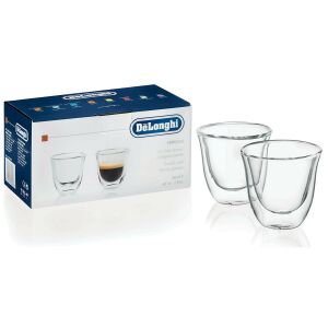 Delonghi Eszpresszó 90ml Thermo dupla falú üveg pohár szett 2 darabos 139657111 - Pohár