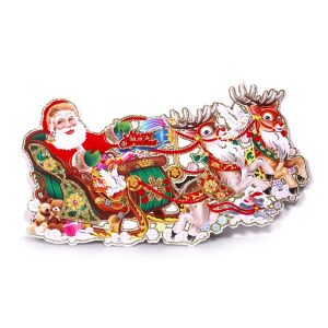 Iris 3D Weihnachtsmann Karton Dekoration - 34x21cm, 2Stk. - Festliche Dekoration 139966846 - Weihnachten