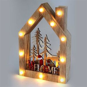 Weihnachtshaus in Form von Vögeln mit Muster/20x30x5,5cm/warmweiße LED-Baumlichtdekoration (309-02) 139967057 - Crăciun