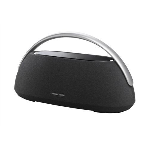 Harman Kardon Go+ Play 3 Черен преносим Bluetooth високоговорител, изглед под ъгъл