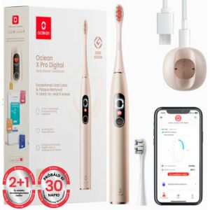 Oclean X Pro Digital Szónikus Fogkefe - Arany, Intelligens Kijelzővel