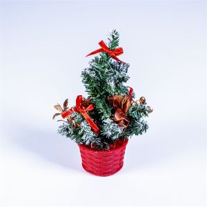 Iris KT-261-R Asztali kis műfenyő Dekoráció piros díszekkel - 20cm 139966791 - Iris