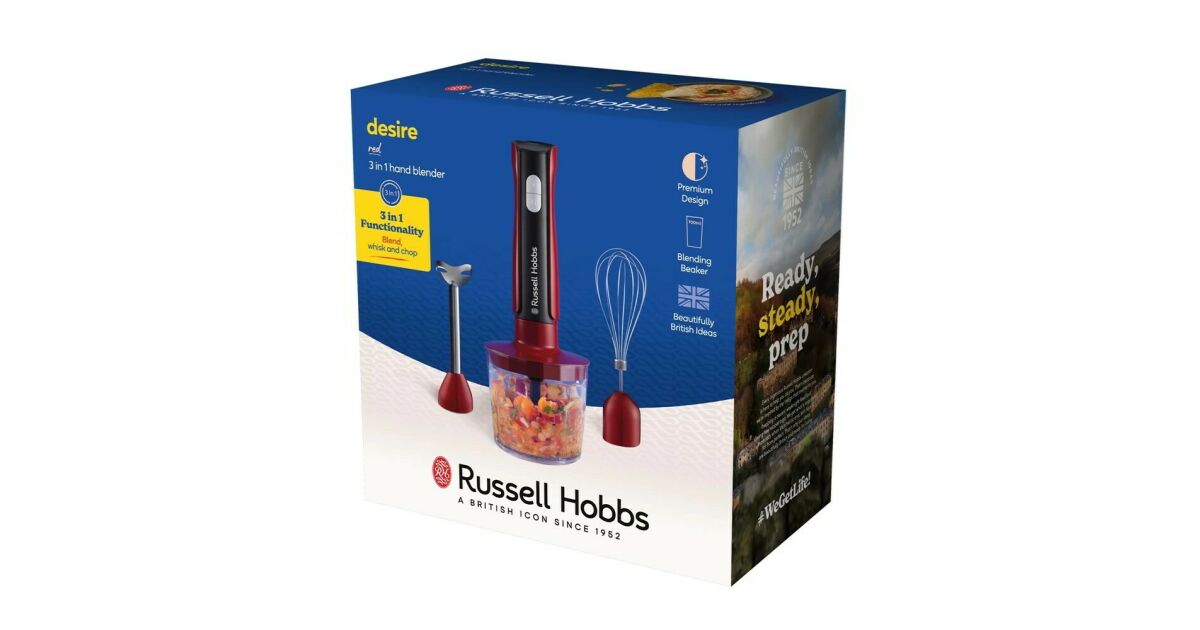 Russell Hobbs 24700-56 Desire 3-in-1 Staafmixer - Rood