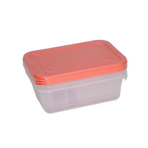 Flair Freezy Szögletes Étel Tároló Szett - 3 x 1.2L, Narancs 139691814 - Ételtároló