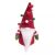 Decoratiune Craciun Gnom Iris 14cm, Gnom din material textil roșu și verde cu barbă albă