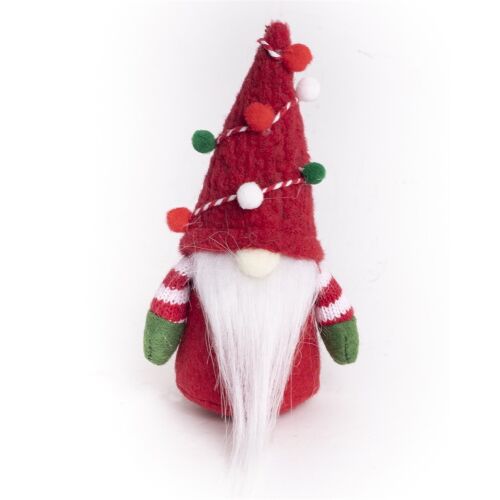 Iris Weihnachts-Wichtel Dekoration 14cm - Rot und Grün. Festliche Weihnachtsdeko für Regale, Tische oder Kaminsimse.