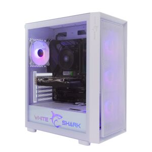 Skrinka PC White Shark Warhead 3/B Biela Midi Tower s RGB ventilátormi - Počítače a doplnky