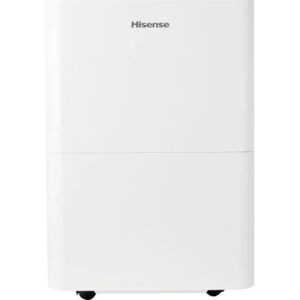 Hisense D16HW Dehumidifier, white, front view - Electric fireplace, Dehumidifier, Space Heater, Electric Heating Panel and Wood-burning fireplace