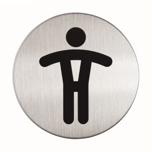Durable Picto Férfi WC piktogram, ezüst, 83 mm - Durable