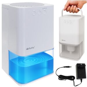 Dezumidificator de aer Ruhhy 26495 cu mâner, adaptor de alimentare și rezervor de apă plin - Dezumidificatoare