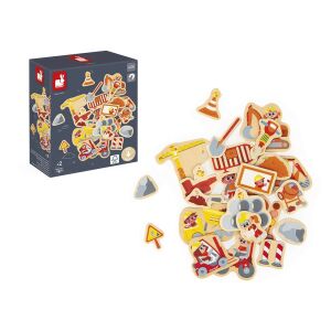 Janod Építkezés Mágnesek - Fa Építőjáték 2 éves kortól - 24 db 139703616 - Janod