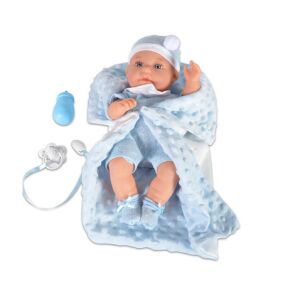 Fiú baba takaróval és cumisüveggel - 36 cm