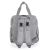 Hátulnézet a MIVIDA szürke pelenkázó táska hátizsáknak pántokkal