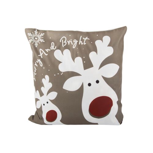 Karácsonyi Párnahuzat - Rénszarvas Minta - 45x45 cm - Ünnepi Dekoráció 139704698