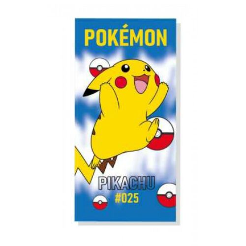 Pokémon Pikachu gyerek törölköző, puha pamut fürdőlepedő - Fürdetési kellék