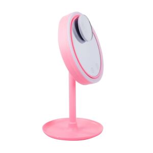 Rózsaszín LED Sminktükör Ventilátorral és 5x Nagyítóval