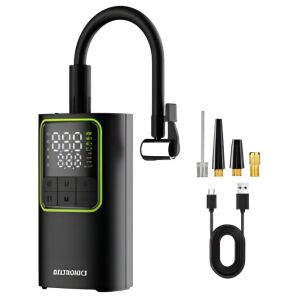 Przenośny kompresor powietrza Beltronics T50 z wyświetlaczem cyfrowym, 150PSI, 20l/min, latarką LED i kablem ładującym USB-C. - Sprężarka