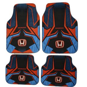 Пълен комплект универсални автомобилни стелки Honda, предни и задни, спортен дизайн в червено, черно и синьо. - Килим за кола