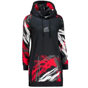 ALTISPORT Prémium Női Funkcionális Hosszított Pulóver - Fekete/Piros, elölnézet - Női ruházat