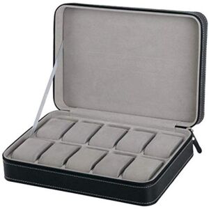 Fekete cipzáras óratartó 10 db órának 139745552 - Óraforgató & óratartó doboz