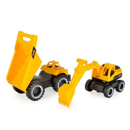 FIÚ játék AUTÓ 2 db teherautó homlokrakodóval és dömperrel 139748420