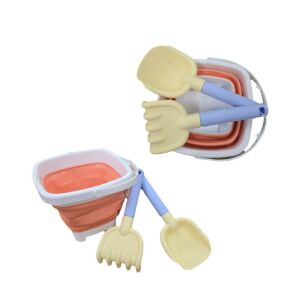 MOCHTOYS homokozó szett: összecsukható vödör, lapát, gereblye NARANCS 139748500 - Strandjáték