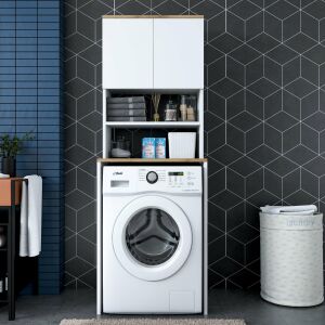 Ormarić za perilicu rublja KD101 u boji Diós, ormarić za praonicu rublja s policama za pohranu iznad perilice rublja - Kupaonski ormarić