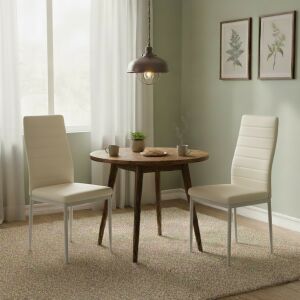 Zestaw krzeseł do jadalni z ekoskóry Pepita Elyra 2szt #off-white 143197623 - Krzesło do jadalni