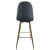 Rückansicht des Pepita Alvara Barhockers aus grauem Kunstleder