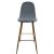 Vorderansicht des Pepita Alvara Barhockers aus grauem Kunstleder