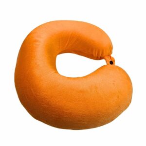 Poduszka podróżna dla dorosłych, kolor pomarańczowy, wykonana z pianki memory, 30 cm 139753346 - Poduszka pod szyję