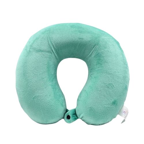 Възглавница за пътуване, за възрастни, зелен цвят, изработена от мемори пяна, 30 см 139753353