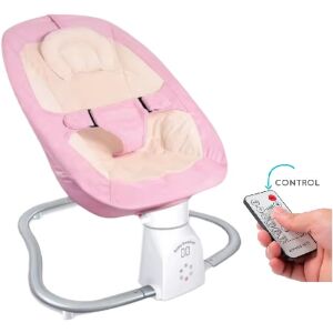 WePro Store 2-in-1 Elektrische Babyschaukel mit Bluetooth und USB-Laufwerk, Melodien mit Lautstärkeregelung, Fernbedienung, waschbare Matratze, Spielzeug, ideal 0–12 Monate, Rosa