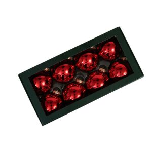 Piros üveg karácsonyi gömbök 8cm 8db 144046852 - Karácsony