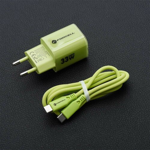 Forcell F-Energy GaN III 33W zöld töltő USB-C - USB-C kábellel
