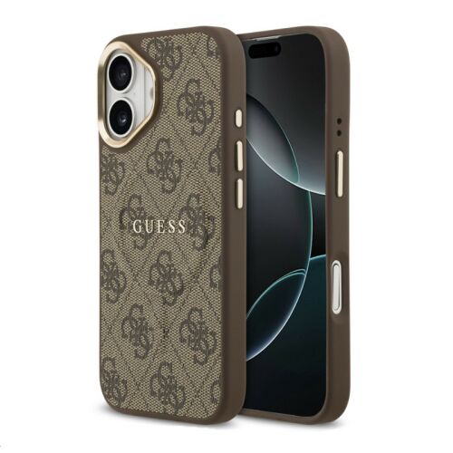 Guess PU Leather Classic Logo MagSafe Apple iPhone 17 Pro Max (6.9) hátlapvédő tok barna (GUHMP17XP4MSEGCW) 139780757