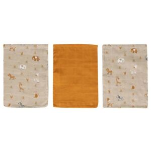 Bébé-Jou 3 db muszlin arctörlő kendő - Steppe 139781839 - Baba Fürdetés & Ápolás