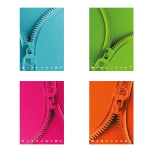 Füzet Pigna Monocromo Zip A/4 tűzött 38 lapos vonalas margós