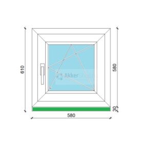 VATA 58*58 BNY BAL műanyag ablak 24mm 2rtg.üveg