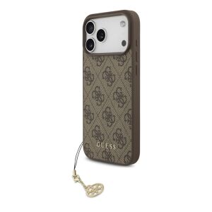 Telefontok iPhone 17 Pro - Guess 4G Charm Tone on Tone Barna hátlap tok