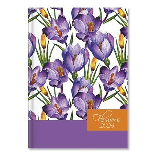 Határidőnapló Period Flowers A/5 napi Purple papír 2026
